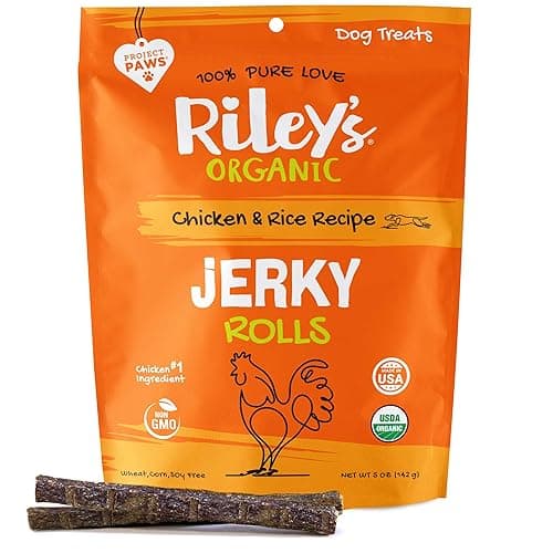 Organic Chicken & Rice Dog Jerky Treats ā 5 oz (142 g)