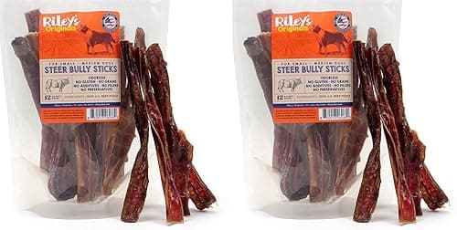 Rileyās Steer Bully Sticks for Small to Medium Dogs ā 5ā6ā, 12 Count (Pack of 2)
