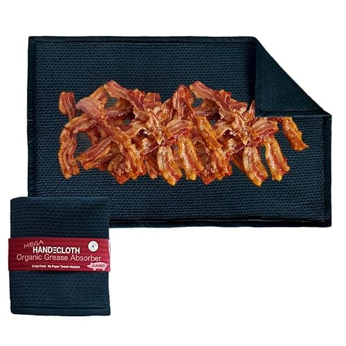 MEGA Grease Absorber â ExtraâLarge Reusable Bacon Grease Towel (16x25, AmericanâMade, Organic Cotton) 1