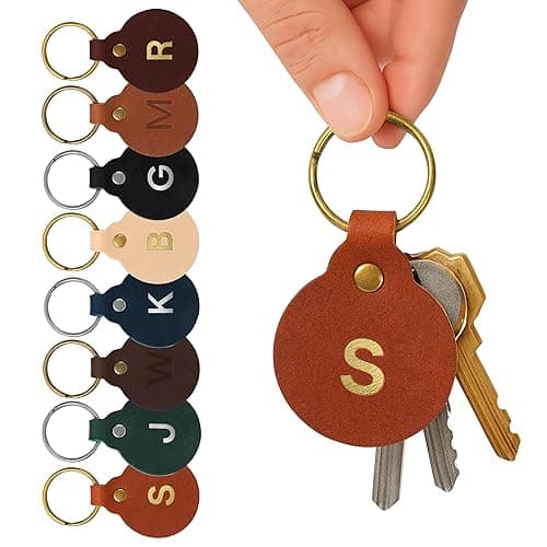 Northwind Personalized Leather Keychain - Circle 1