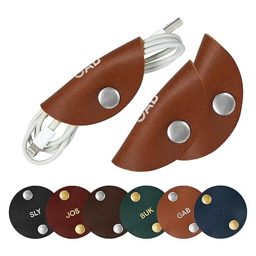 Northwind Personalized Leather Cord Organizers ā Set of 3 (Round 2.75ā) 1