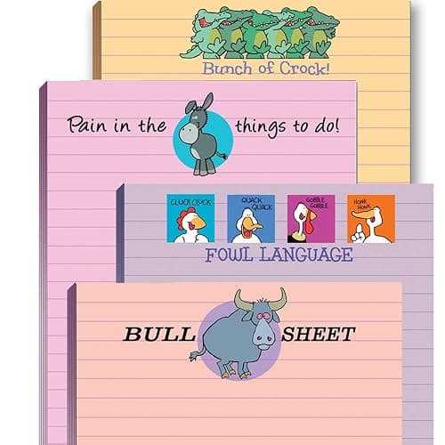 Stonehouse Collection Funny Notepads – 4‑Pack 1