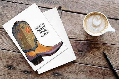 Stonehouse Collection Western Birthday Card â Festive Boot Design 1