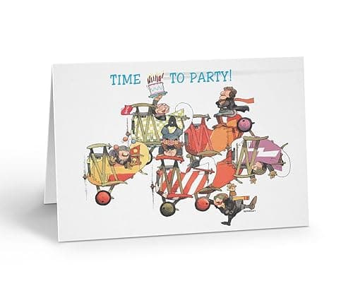 Stonehouse Collection Airplane Birthday Card – Vintage Bi‑Plane “Time to Party” Airline Theme 1