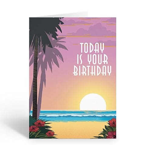 Stonehouse Collection Tropical Birthday Card â Hawaiian Beach Theme 1