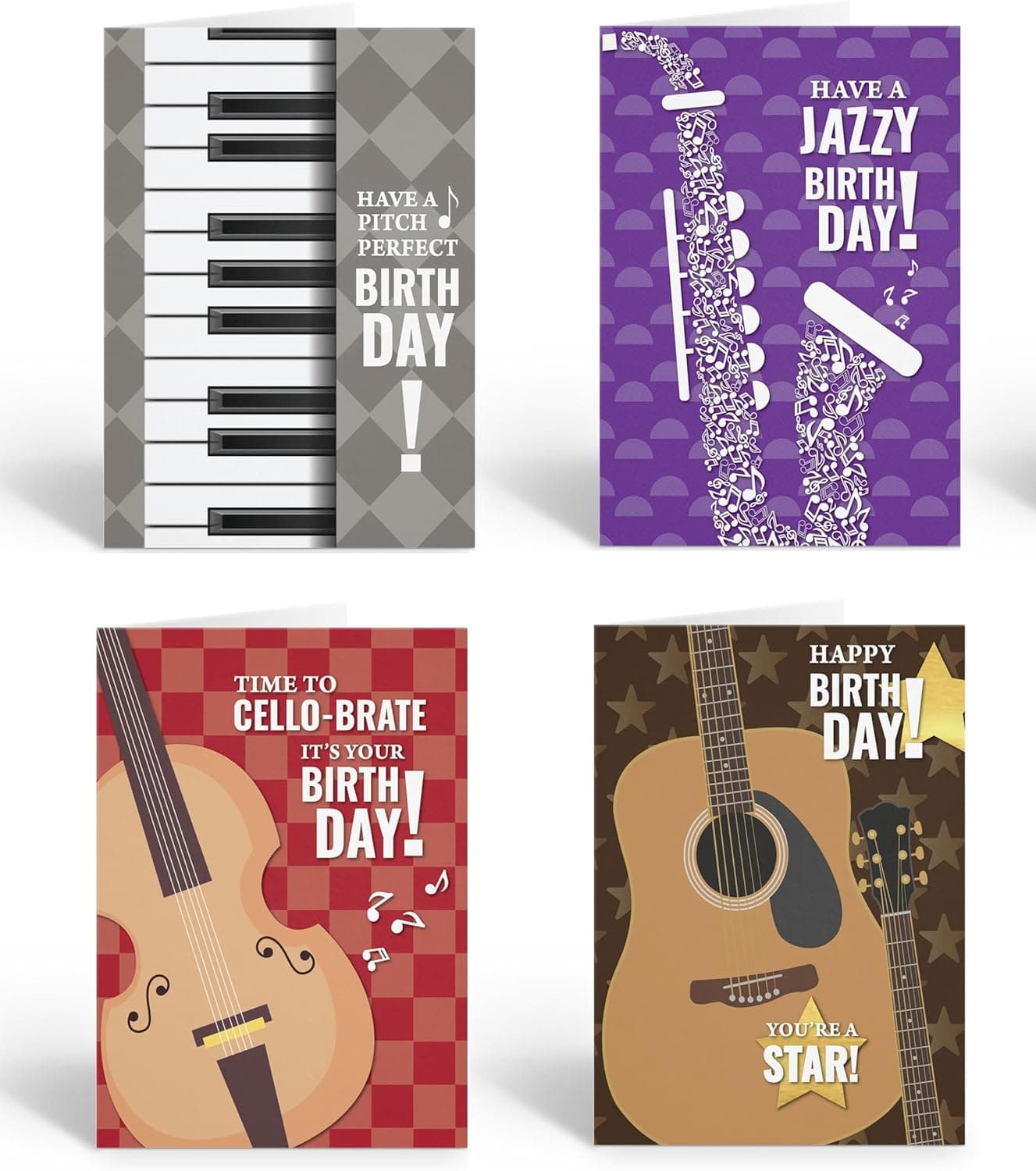 Stonehouse Collection Musical Birthday Card Variety Pack â 12 Assorted Designs 1